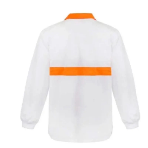 Picture of WorkCraft, Food Industry Jac Shirt, Contrast Collar and Chestband, Long Sleeve